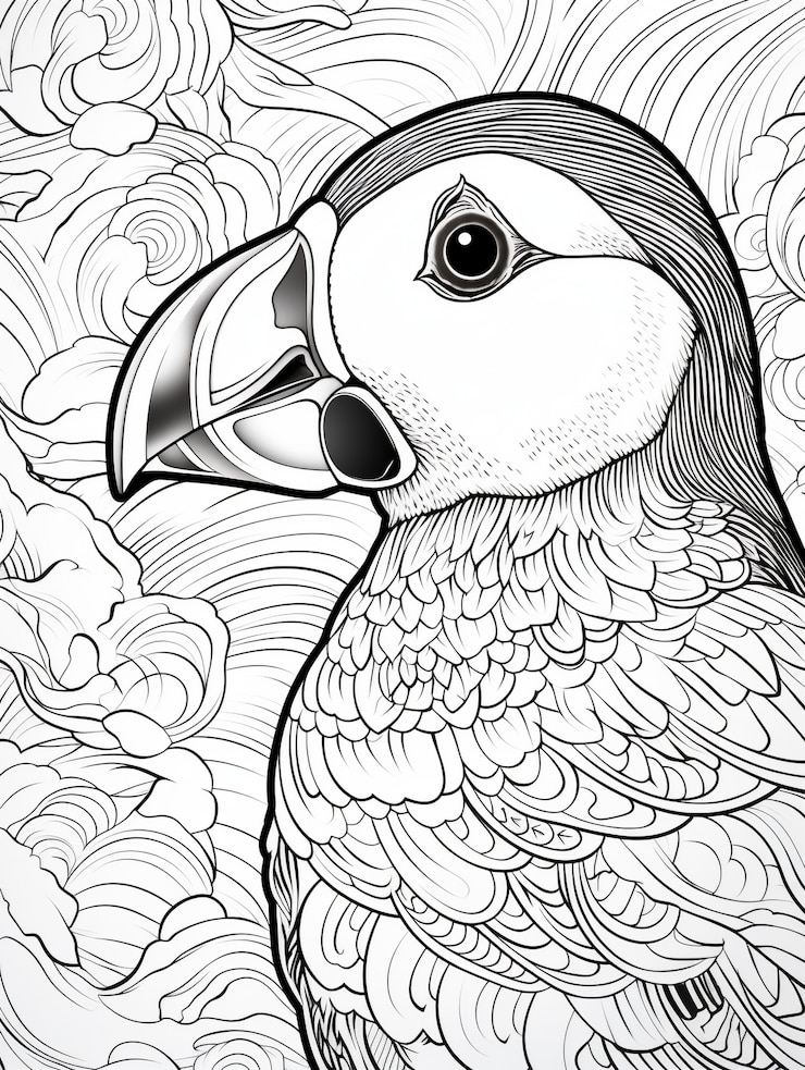 Photo gratuit peinture d'oiseau sur une page