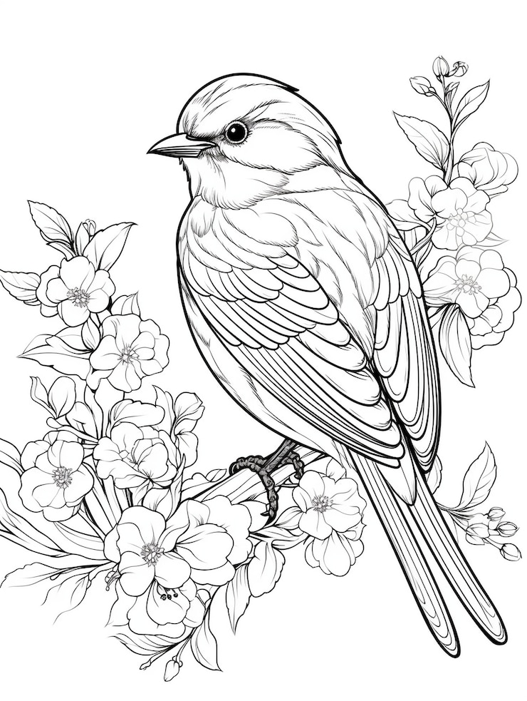 Photo gratuit peinture d'oiseau sur une page
