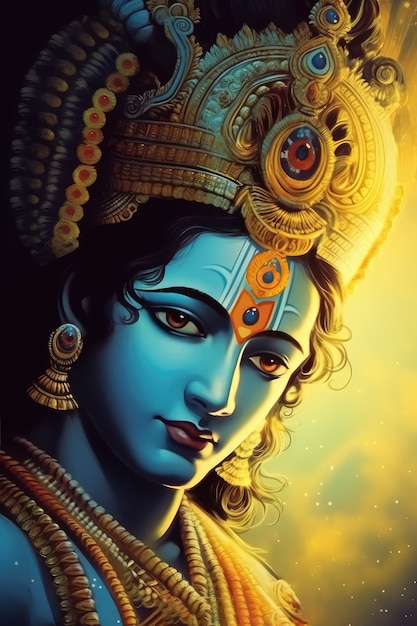 Peinture représentant Krishna