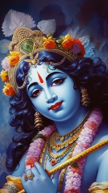 Peinture représentant Krishna