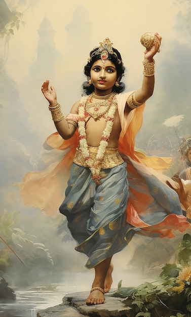 Peinture représentant Krishna