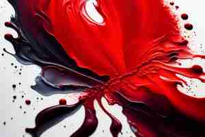 Photo gratuite une peinture rouge et noire avec une forme de coeur au centre.