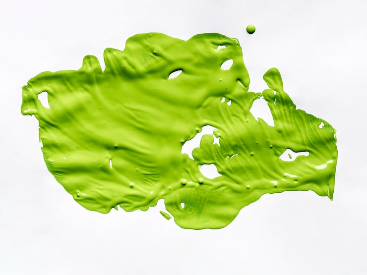 Photo gratuit peinture verte sur toile blanche