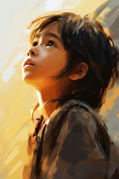 Des peintures de portraits d'enfants mignons