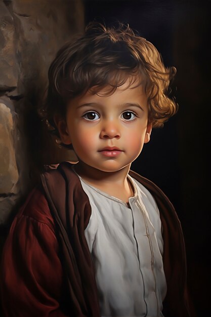 Des peintures de portraits d'enfants mignons