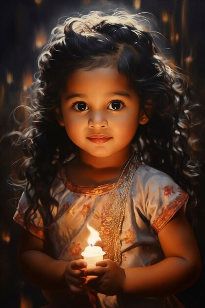 Des peintures de portraits d'enfants mignons