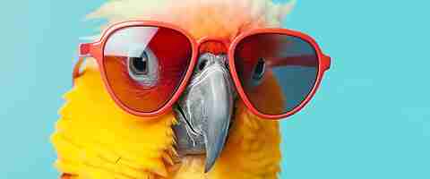 Photo gratuite perroquet avec des lunettes de soleil image générée par l'ia