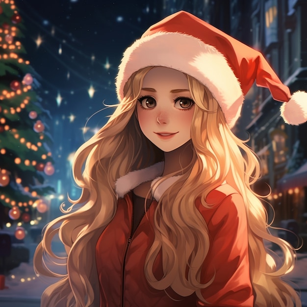 Photo gratuite personnage d'anime saison de noël