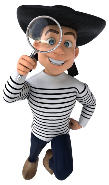 Personnage breton amusant de dessin animé 3d