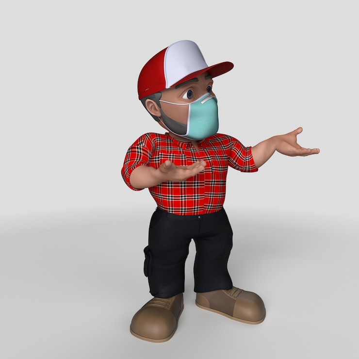 Photo gratuit personnage de bûcheron de dessin animé 3d