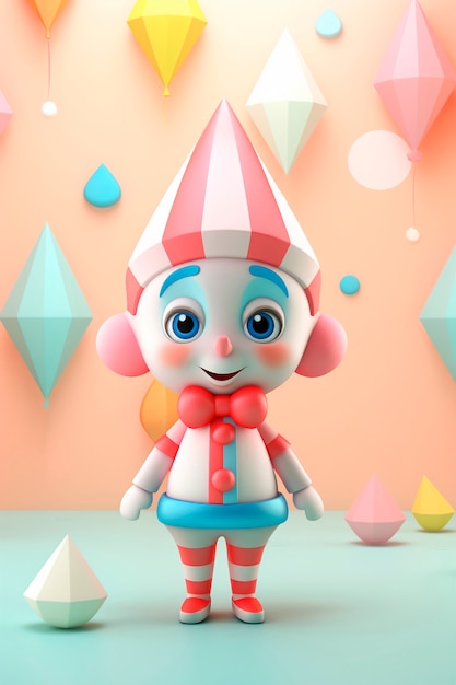 Photo gratuite un personnage de carnaval amusant en 3d