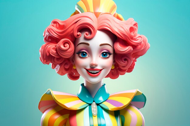 Un personnage de carnaval amusant en 3D