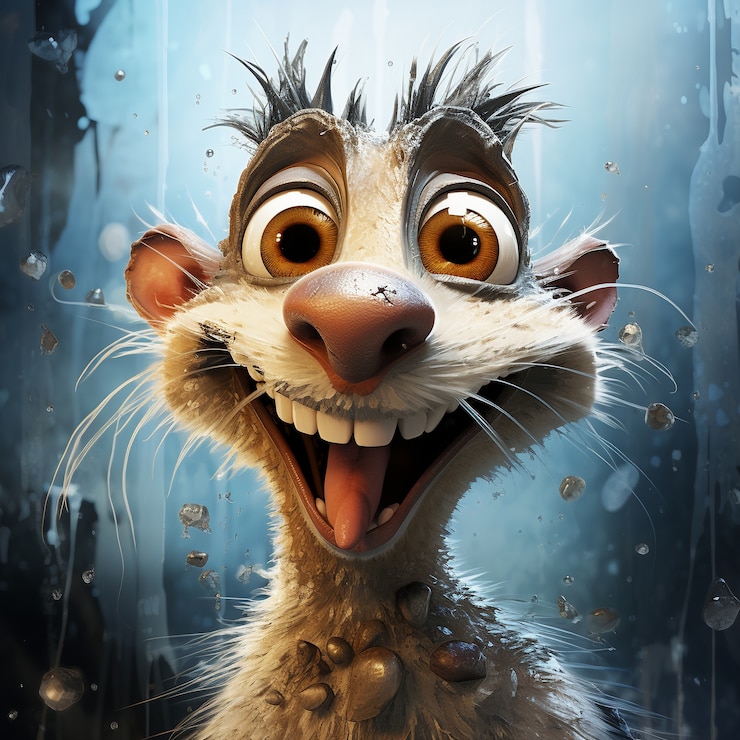 Photo gratuit personnage de dessin animé d'opossum sauvage