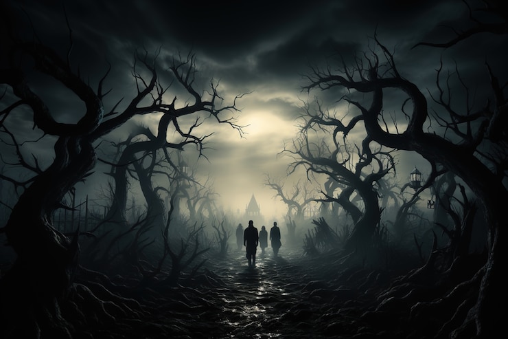 Photo gratuit personnage effrayant plein coup posant