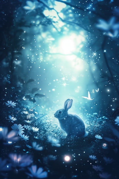 Photo gratuite personnage fantastique du lapin de pâques