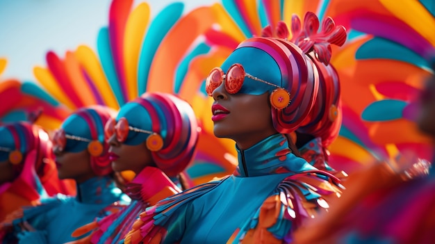 Un personnage futuriste dans un portrait de carnaval