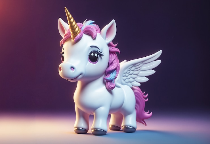 Photo gratuit un personnage de licorne mignon en 3d