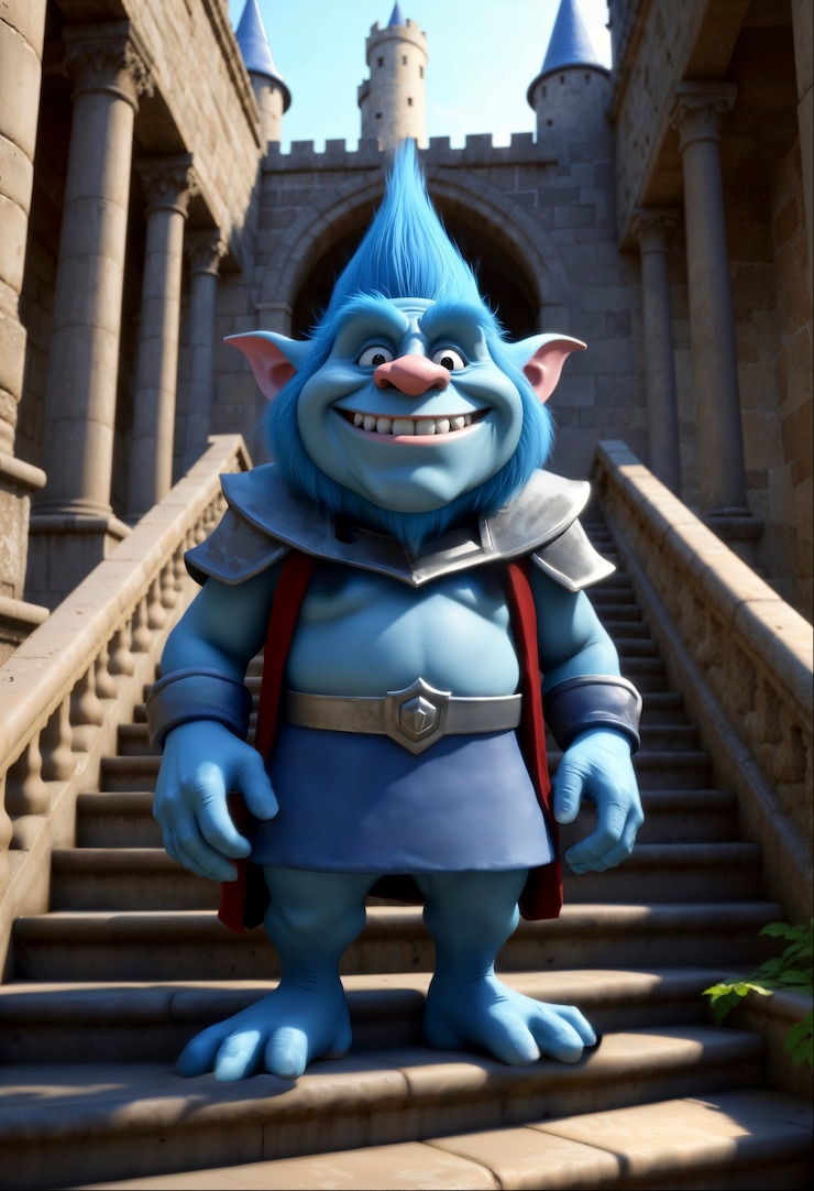 Photo gratuit un personnage de troll fantastique dans un environnement magnifique