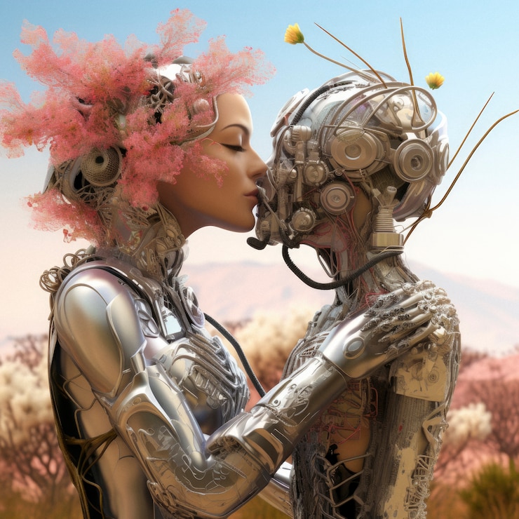 Photo gratuit des personnages de fantaisie éprouvant l'amour