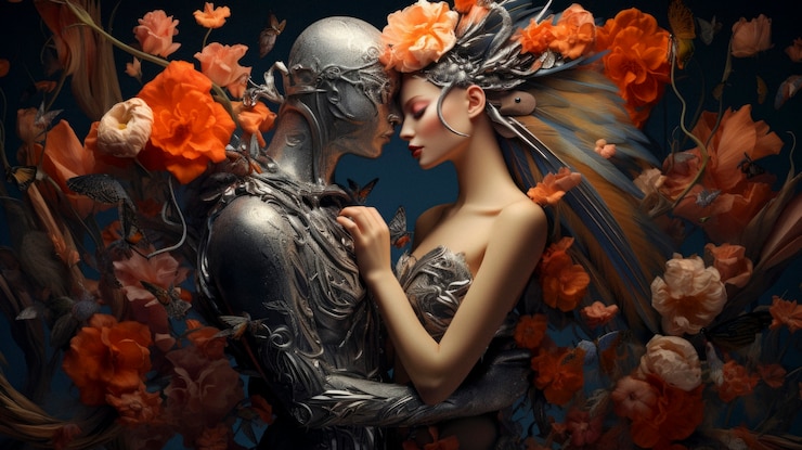 Photo gratuit des personnages fantastiques qui éprouvent l'amour.