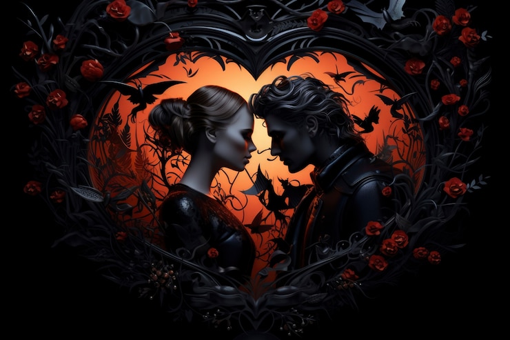 Photo gratuit des personnages de style fantasy amoureux.