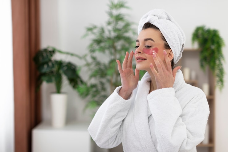 Photo gratuit personne bénéficiant d'un traitement du visage anti-âge