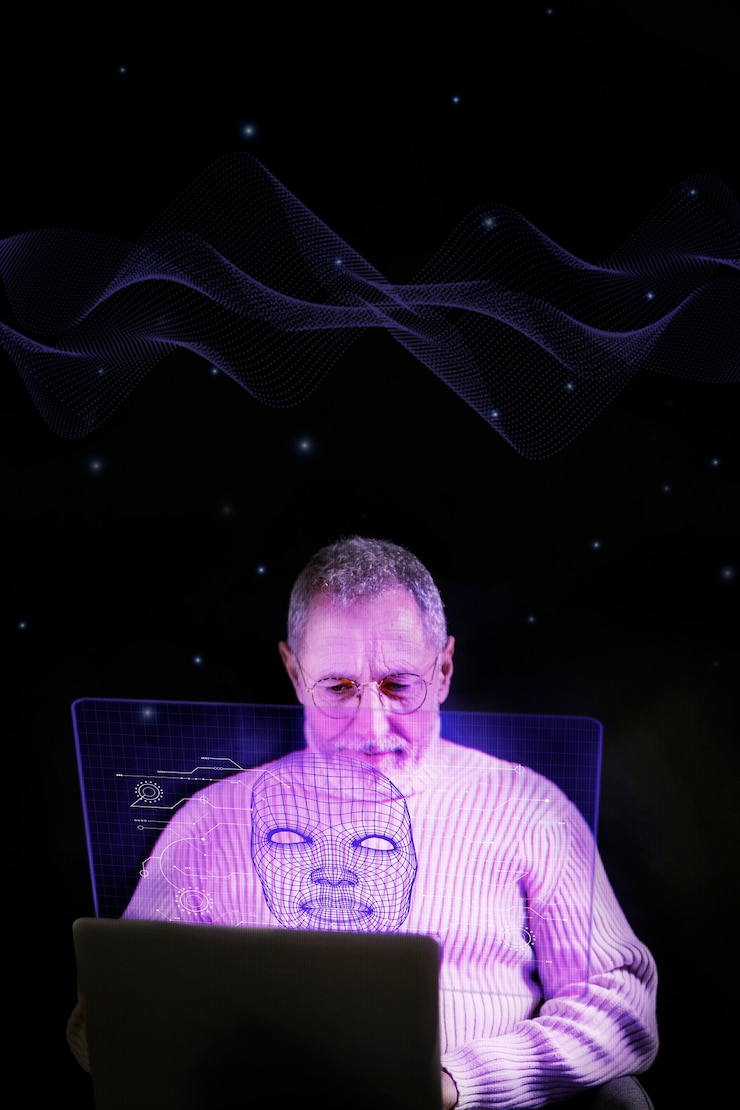 Photo gratuit personne avec un masque d'avatar métaverse futuriste