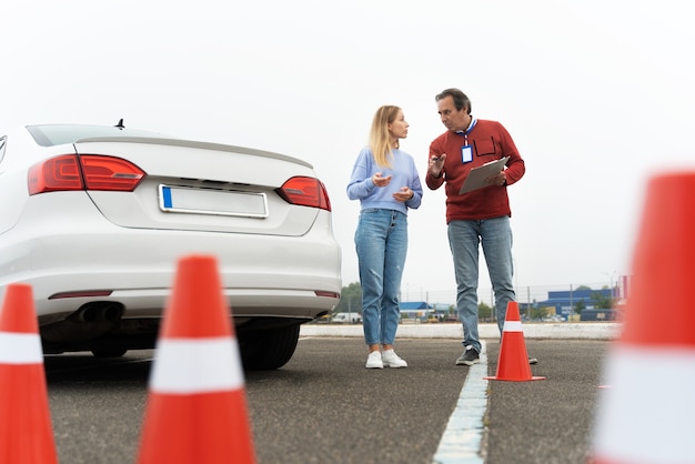 Personne passant l'examen du permis de conduire