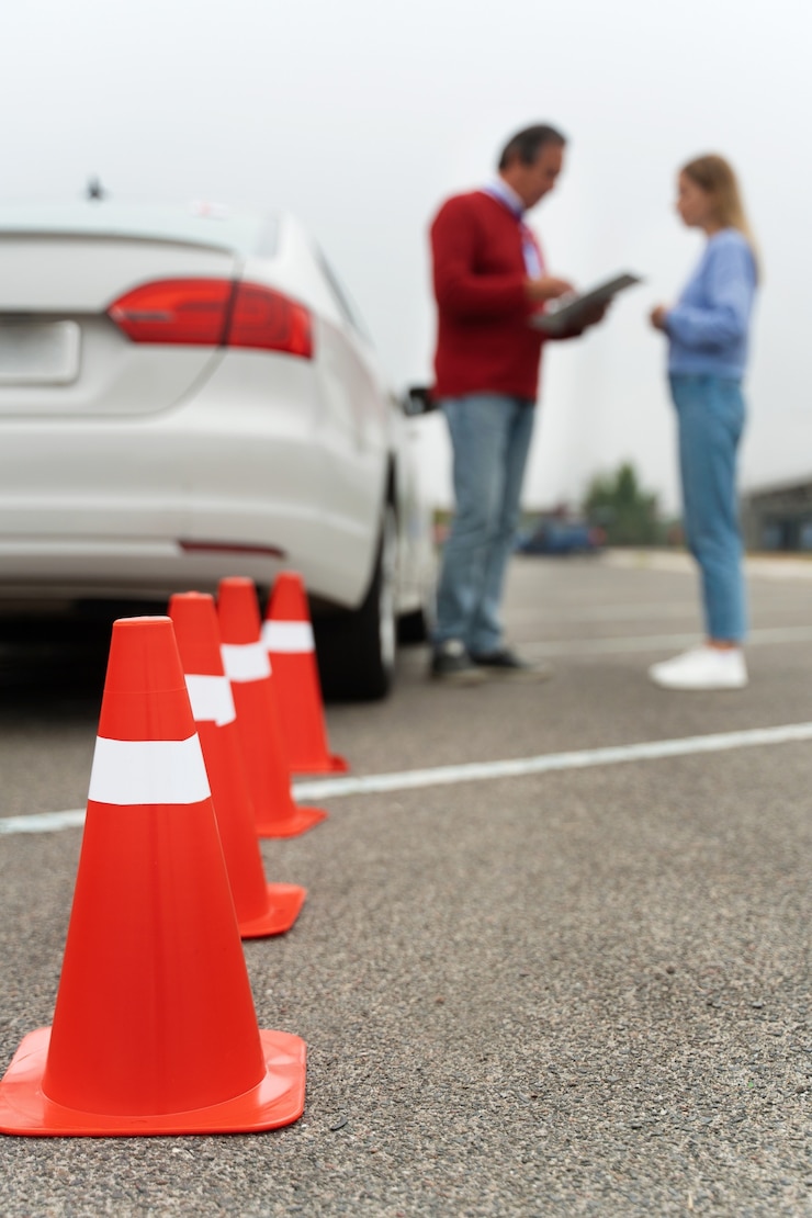 Photo gratuit personne passant l'examen du permis de conduire