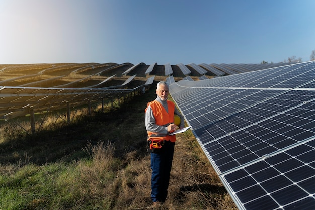 Personne près de l'usine d'énergie alternative