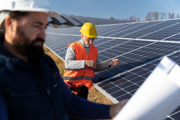 Personne près de l'usine d'énergie alternative