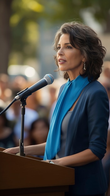 Photo gratuite personne prononçant un discours lors d'un événement officiel