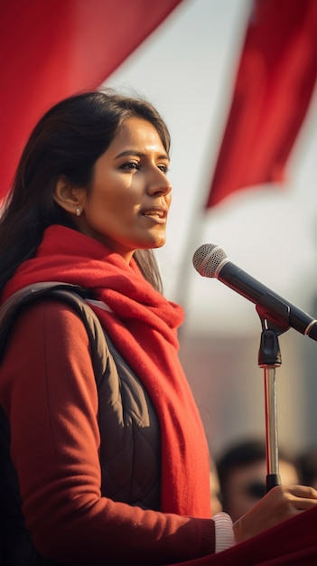 Photo gratuite personne prononçant un discours lors d'un événement officiel