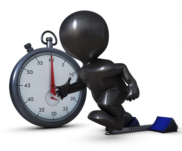Personne qui court avec un chronomètre