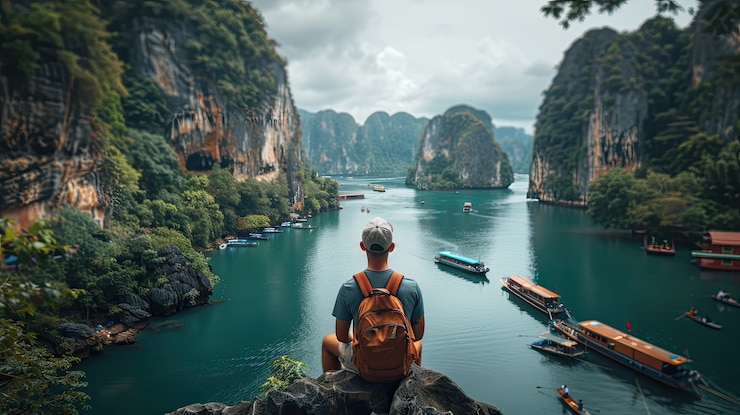 Photo gratuit personne qui voyage et profite de ses vacances