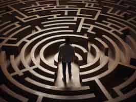 Photo gratuite personne ressentant de l'anxiété induite par le labyrinthe
