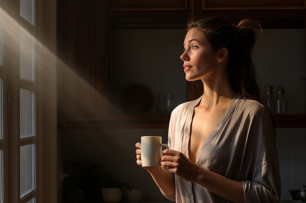 Photo gratuite personne tenant une tasse de café