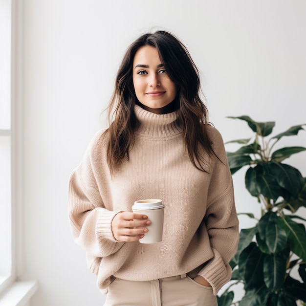 Photo gratuite personne tenant une tasse de café