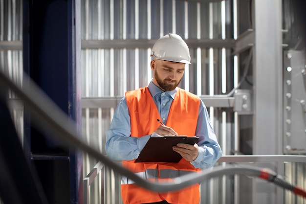 Photo gratuite personne travaillant dans le bâtiment et la construction