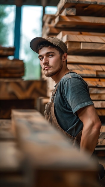 Personne travaillant dans l'industrie et l'usine du bois