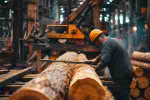 Photo gratuite personne travaillant dans l'industrie et l'usine du bois