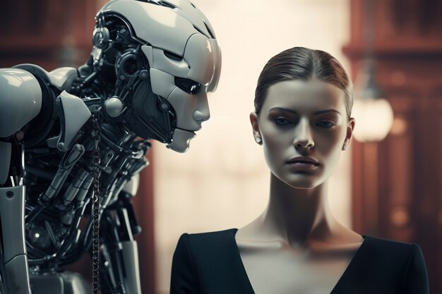 Personne travaillant avec un robot