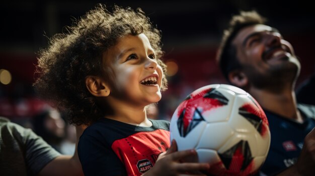 Personnes assistant et appréciant un match de football