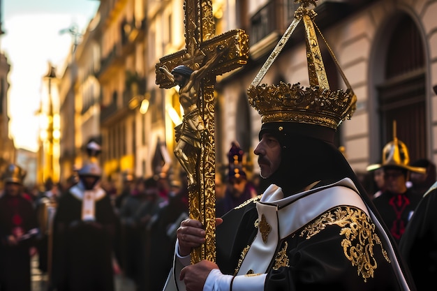 Personnes à plan moyen célébrant la semaine sainte