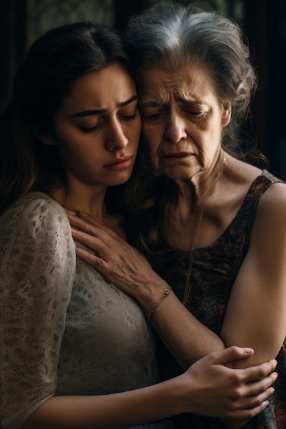 Photo gratuite personnes de taille moyenne souffrant d'anxiété à la maison