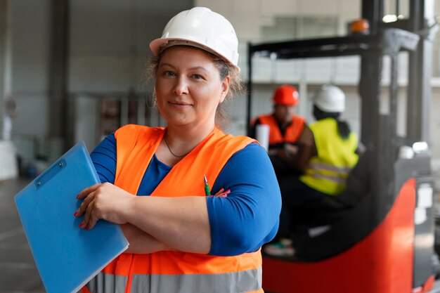 Personnes de taille moyenne travaillant dans la construction