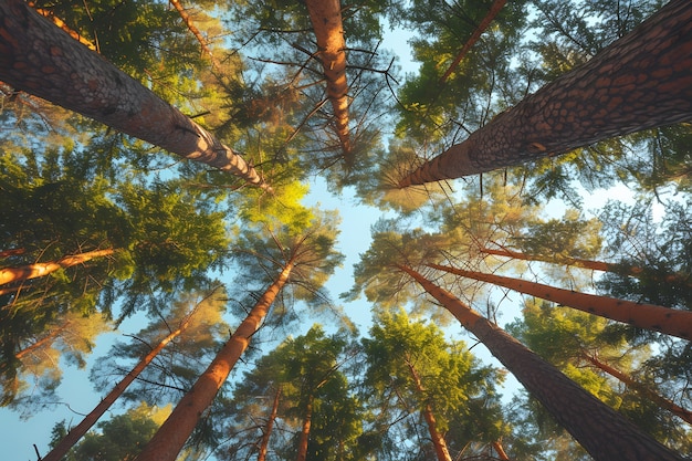 Perspective à bas angle de l'arbre avec une belle canopée