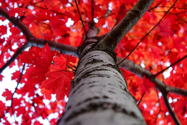 Photo gratuite perspective à bas angle de l'arbre avec une belle canopée