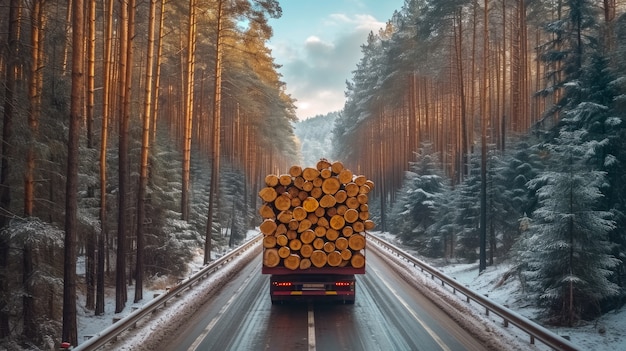 Photo gratuite perspective photoréaliste des bûches dans l'industrie du bois