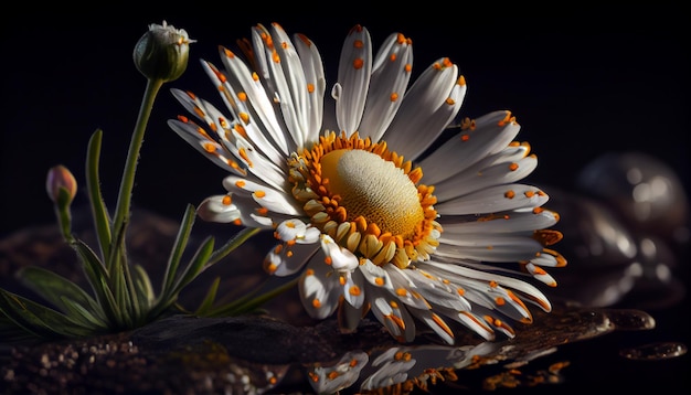 Pétales de marguerite jaune beauté macro extérieur IA générative